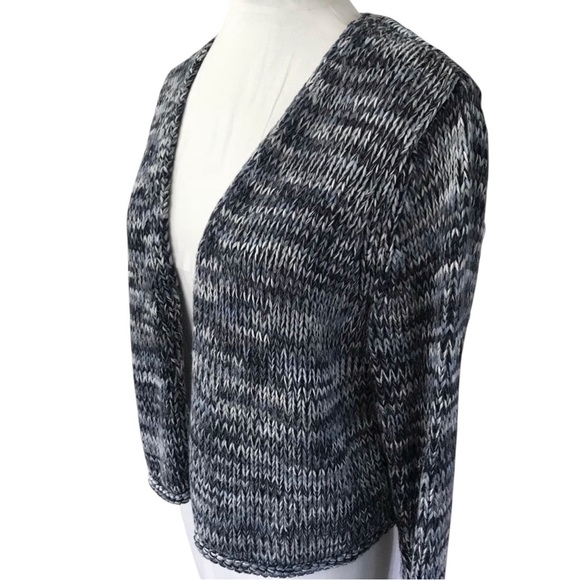 J. Jill Chunky Marled Blue Cotton Open Front Cardigan Sweater Women Size Small - Picture 8 of 16